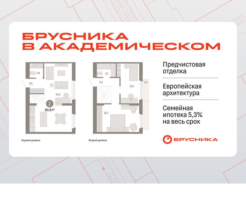 квартира г Екатеринбург Чкаловская Академический ЖК Брусника в Академическом 19-й квартал фото 1