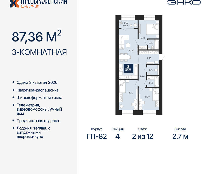 квартира г Новый Уренгой Северная жилая часть мкр Славянский фото 1