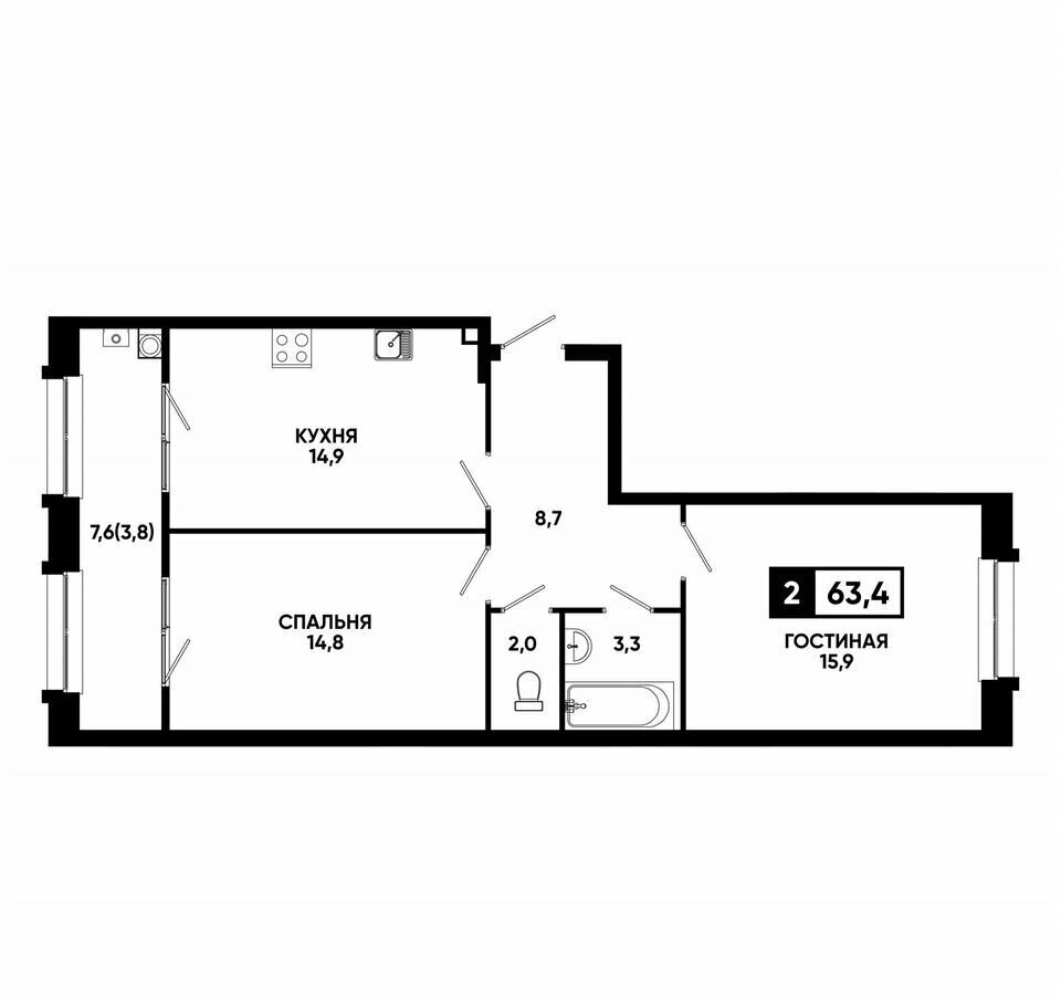квартира г Кисловодск ул Катыхина 4 д. 185 фото 1