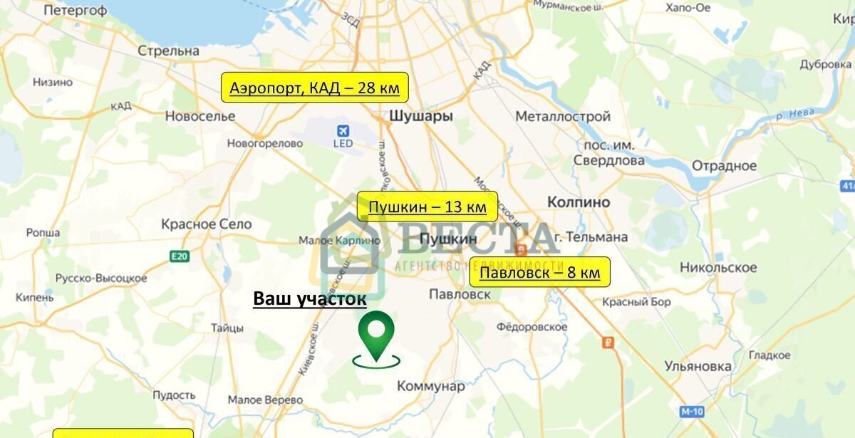 земля г Павловск тер Сергиево 18 км, Ленинградская обл., Гатчинский муниципальный округ, д. Марьино, Красносельское шоссе фото 10