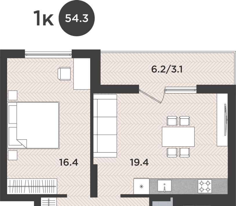 квартира г Калининград р-н Московский ул Тихорецкая 16ак/1 фото 1