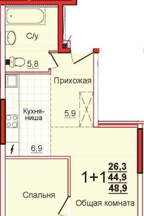 квартира р-н Ленинский с Осиновая Гора мкр Левобережный Тула фото 1