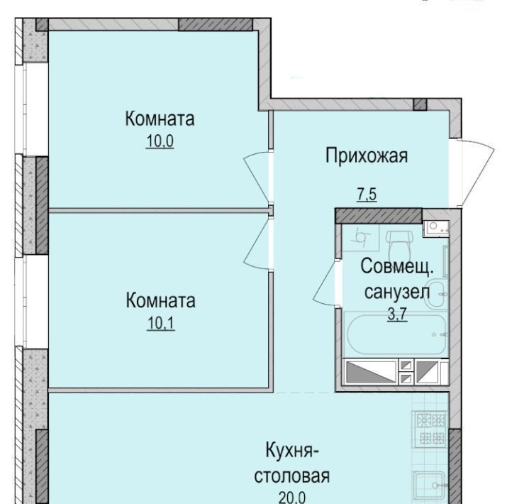 квартира г Ижевск р-н Устиновский Аэропорт ЖК «Хорошо» жилрайон фото 1