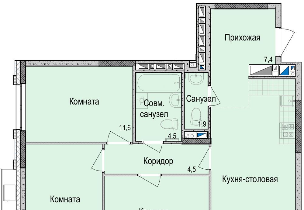 квартира г Ижевск р-н Первомайский ул Красная 118к/1 фото 2