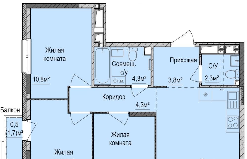 квартира г Ижевск р-н Индустриальный ул 10 лет Октября 75/1 фото 1