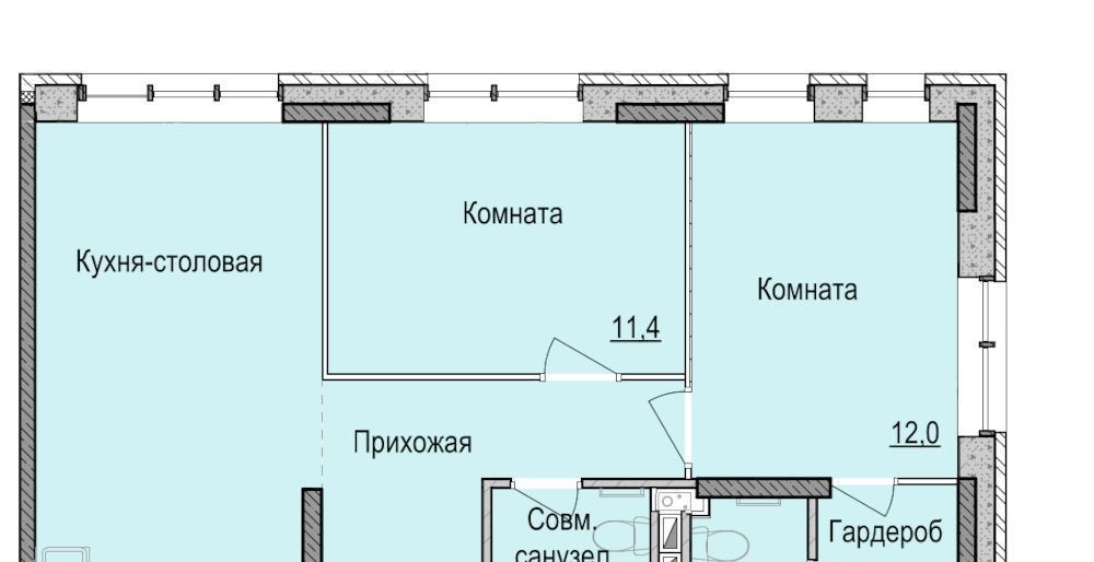 квартира г Ижевск р-н Индустриальный Культбаза ЖК «Утро на Репина» 3 жилрайон, 2-й мкр фото 1