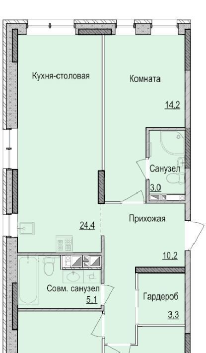 квартира г Ижевск р-н Индустриальный Культбаза ЖК «Утро на Репина» 3 жилрайон, 2-й мкр фото 1