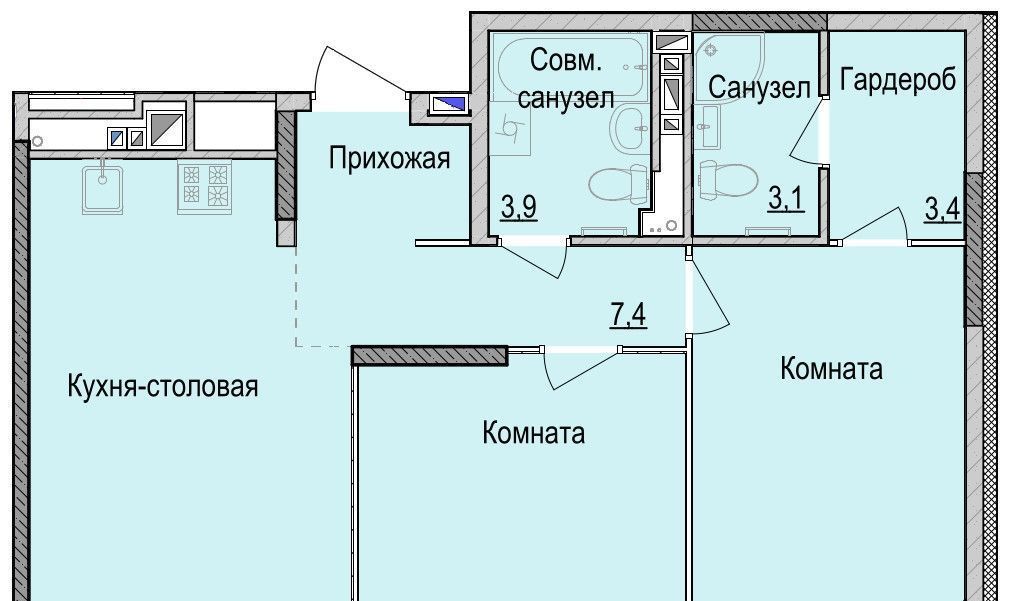 квартира г Ижевск р-н Индустриальный ул им Репина 35ак/1 фото 1