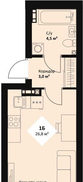 квартира г Екатеринбург ЖК Веер Парк Проспект Космонавтов фото 1