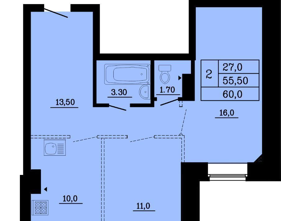 квартира г Омск р-н Советский ул Малиновского 16к/1 фото 1