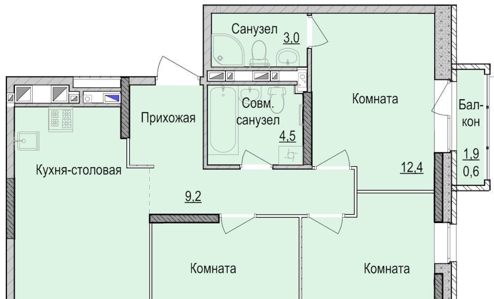 квартира г Ижевск р-н Индустриальный ЖК «Утро на Репина» 3 фото 1