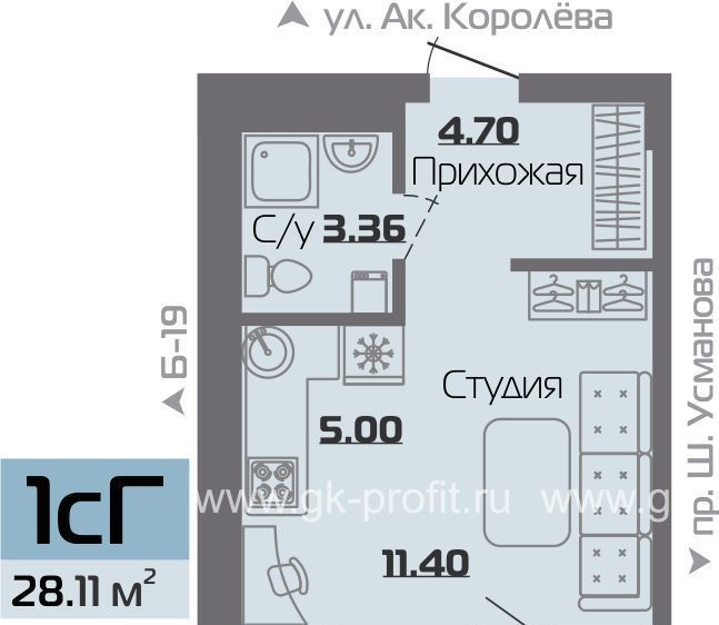 квартира г Набережные Челны р-н Центральный ул Шамиля Усманова 18г фото 1