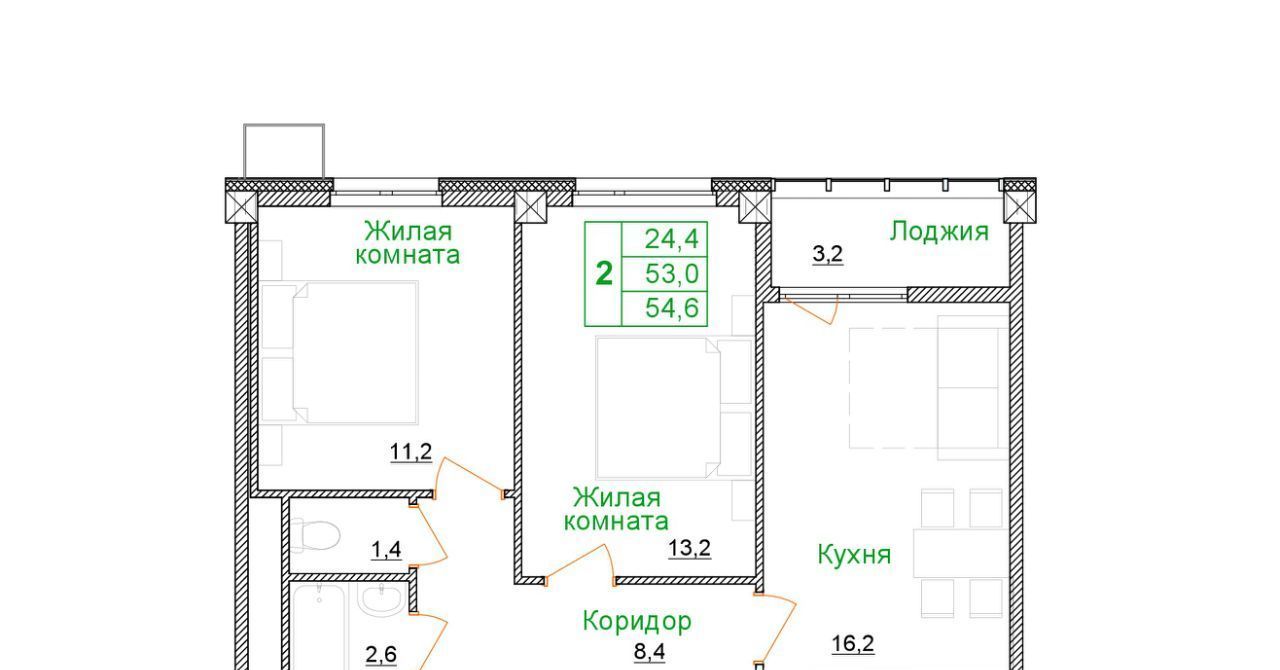 квартира г Старый Оскол микрорайон Космос ЖК Космос фото 1