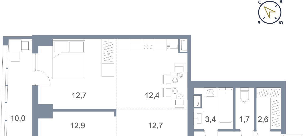 квартира г Сургут тракт Югорский 43 27А фото 2