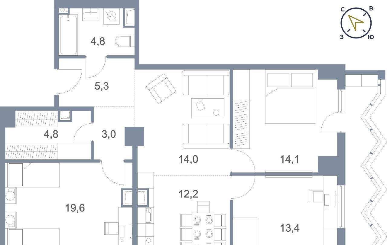 квартира г Сургут тракт Югорский 43 27А фото 3