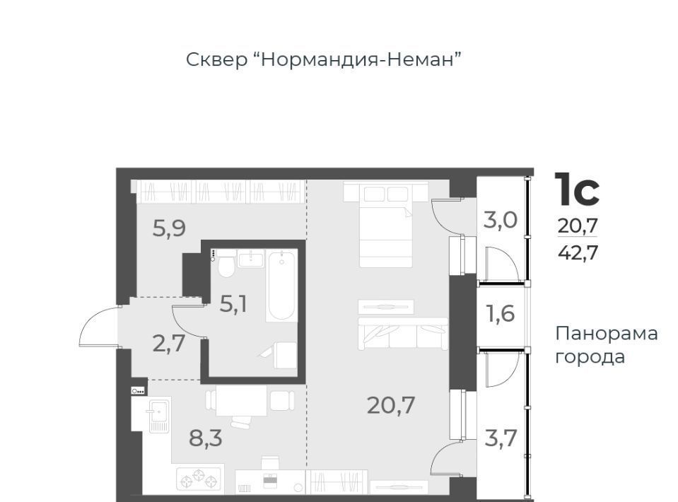 квартира г Новосибирск Заельцовская ул Аэропорт 64 фото 1