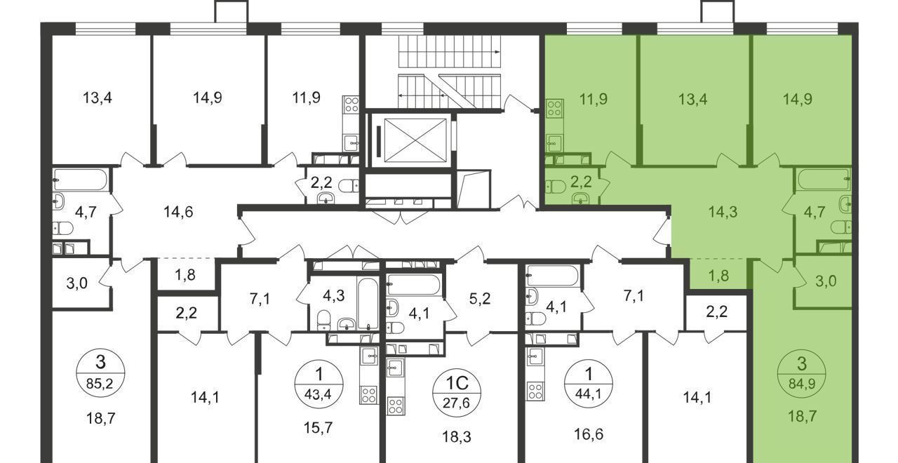 квартира г Москва п Внуковское д Рассказовка метро Рассказовка уч. 13/2 фото 23