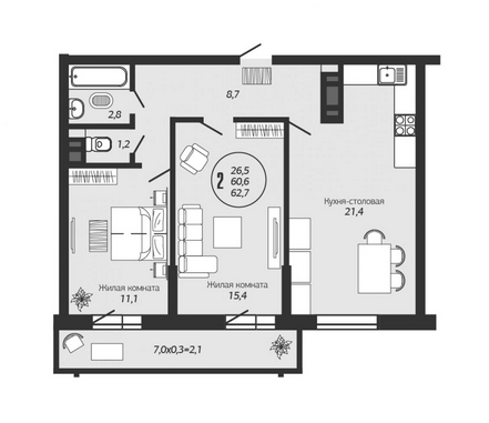 квартира г Краснодар ул Автолюбителей 1/7к 3 фото 19