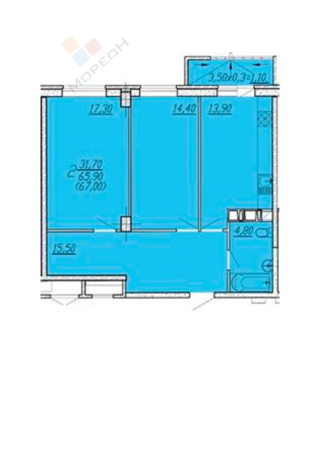 квартира г Краснодар ул Трудовой Славы 62а/3 фото 20