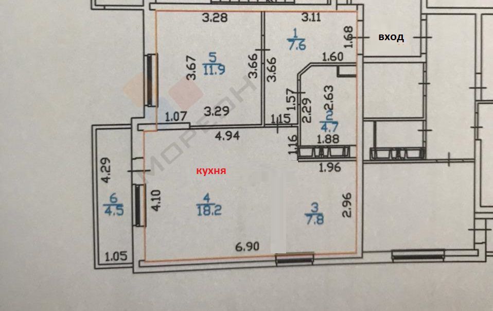 квартира г Краснодар пр-кт им. писателя Знаменского 20 фото 21