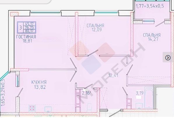 квартира г Краснодар ул им. Героя Сарабеева В.И. 3/1 фото 12