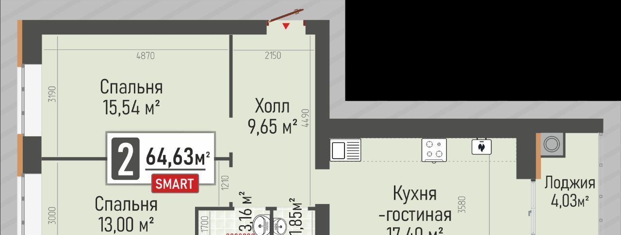 квартира р-н Рыбновский г Рыбное ул Перспективная 2а фото 3