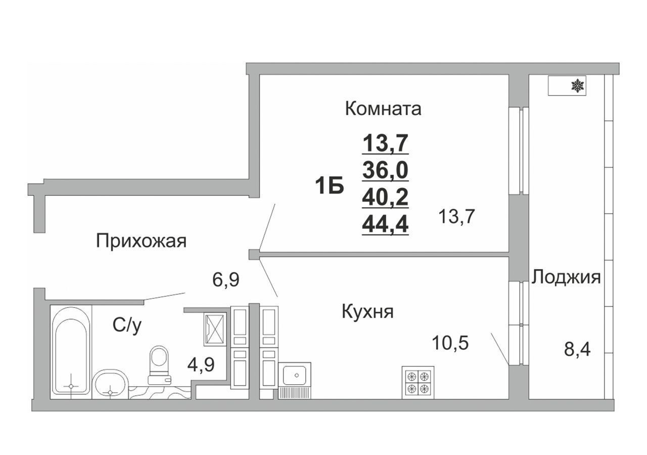 квартира г Набережные Челны р-н Комсомольский пр-кт Набережночелнинский 17а/28 фото 2