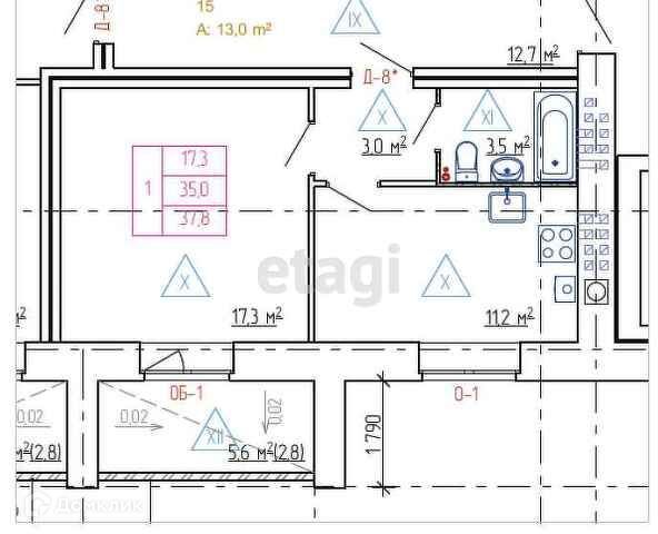 квартира г Кострома р-н Фабричный ул Рабочая 5-я 34 фото 10