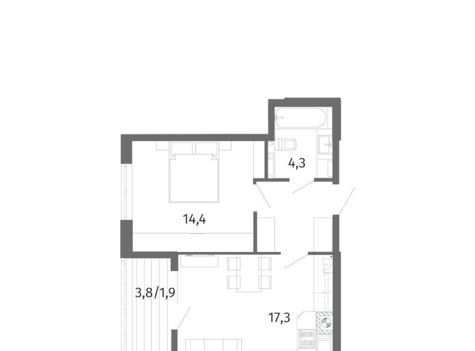 квартира г Калининград р-н Центральный ул Маршала Борзова 109 фото 2