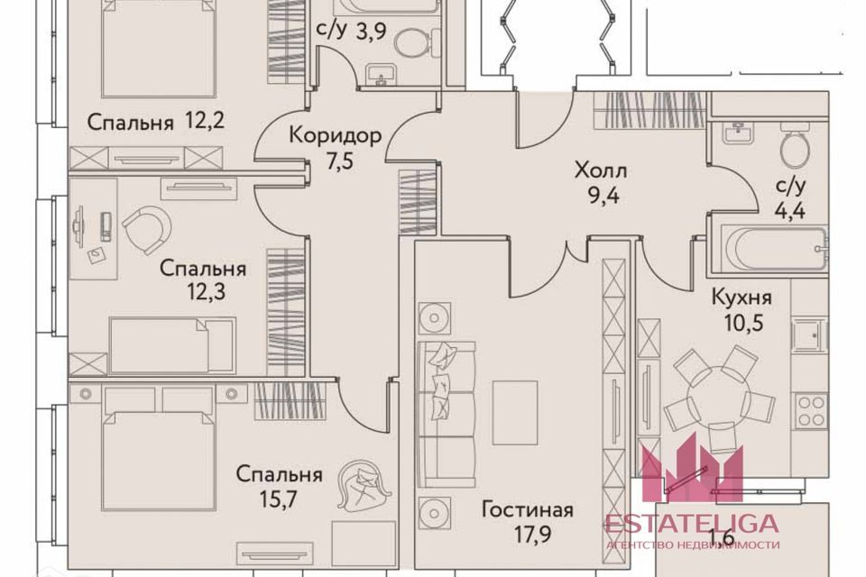 квартира г Москва ул Лобачевского 124к/2 фото 3