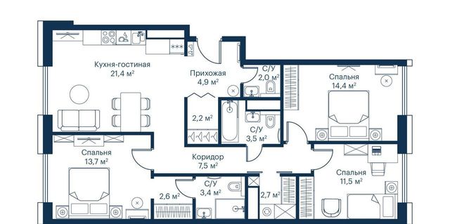 квартира г Москва метро Мякинино ш Волоколамское 8 фото