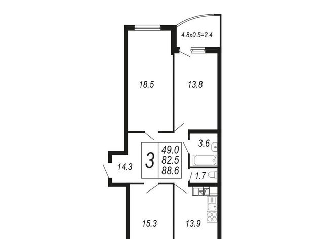 квартира г Краснодар р-н Прикубанский б-р Адмиралтейский 3к/4 фото