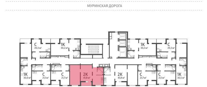 квартира г Санкт-Петербург метро Девяткино дор Муринская 8к/2 фото 3