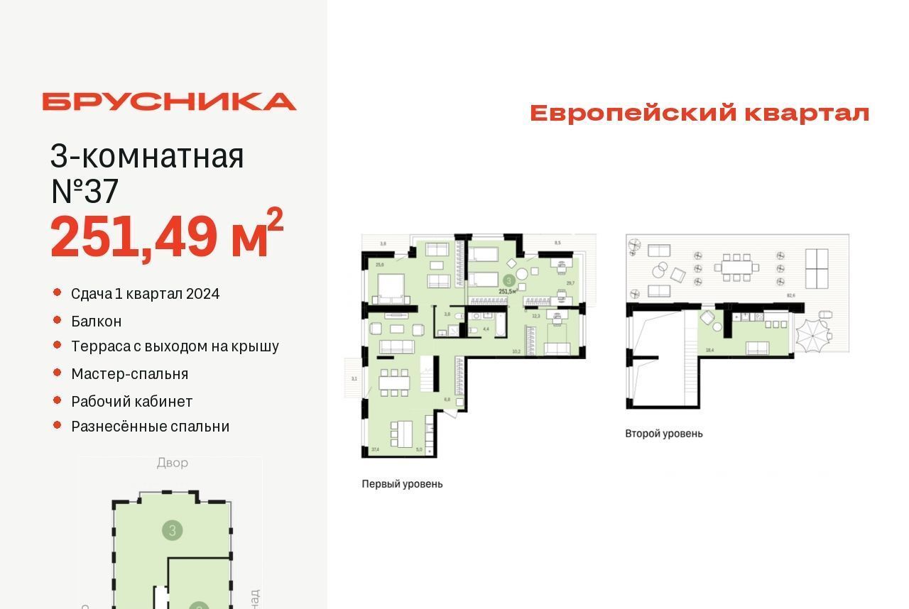 квартира г Тюмень р-н Центральный ЖК «Европейский квартал» с 34/11 фото 1