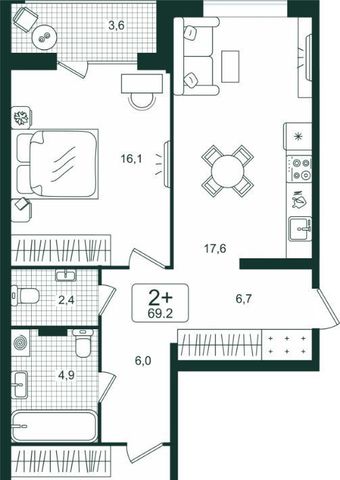 квартира г Тюмень р-н Калининский ул Николая Глебова 3с/13 фото