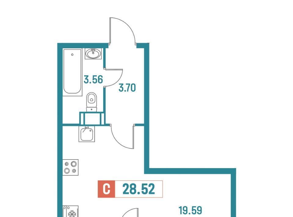 квартира г Мурино Западное Мурино ул Екатерининская 16/4 Девяткино фото 1