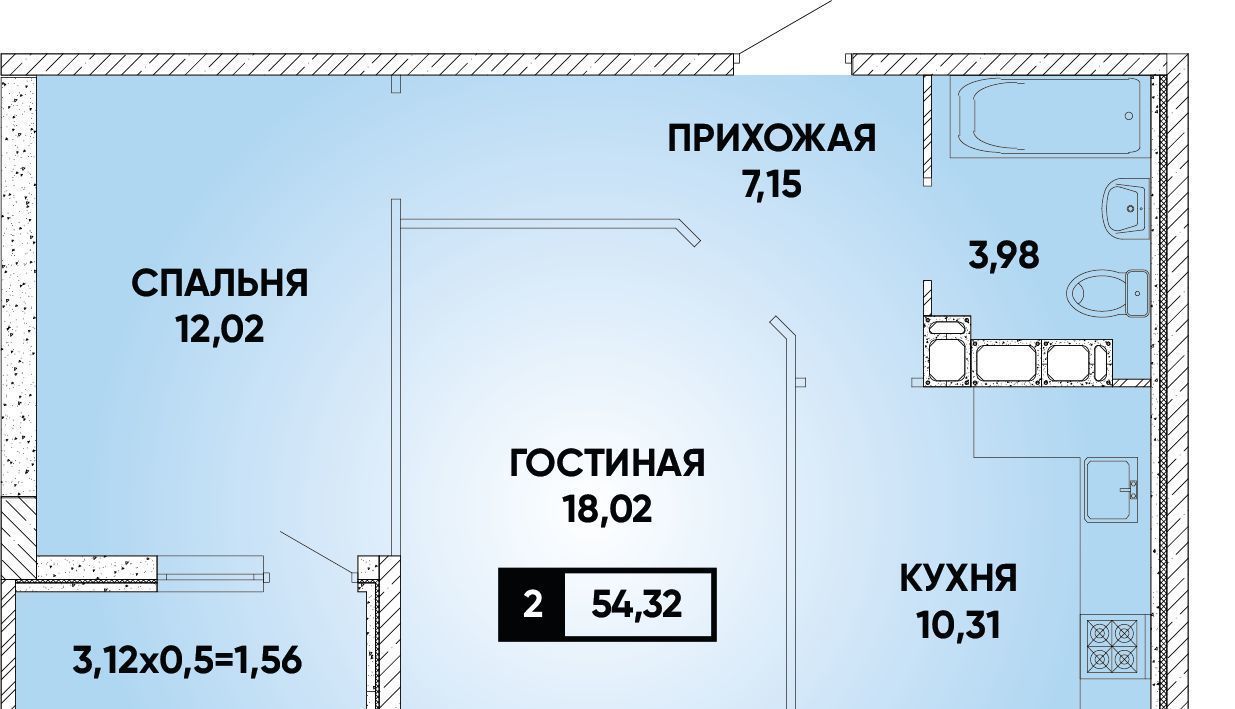 квартира г Краснодар р-н Прикубанский микрорайон «Губернский» фото 1