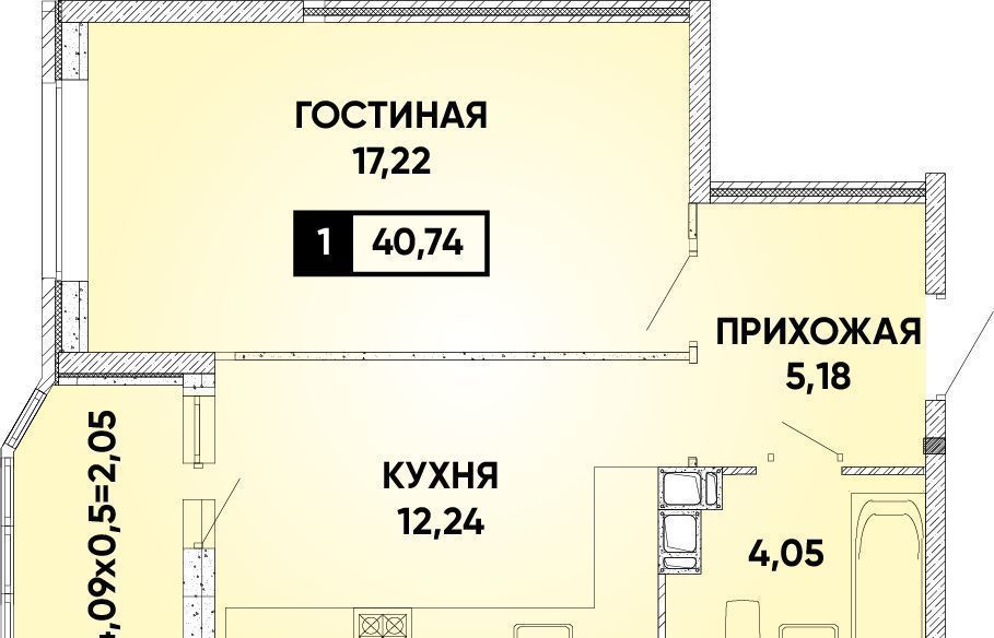 квартира г Краснодар р-н Прикубанский ул им. Героя Яцкова И.В. 39 микрорайон «Губернский» микрорайон Губернский фото 1