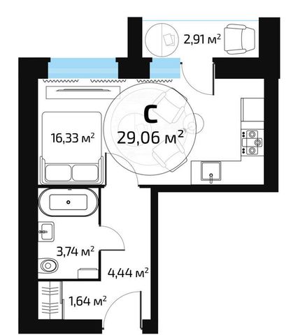 квартира г Самара п Мехзавод кв-л 1 60 р-н Красноглинский блок-секция 59 фото