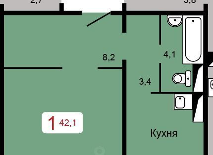 квартира г Красноярск р-н Свердловский ул Судостроительная 31д фото 11