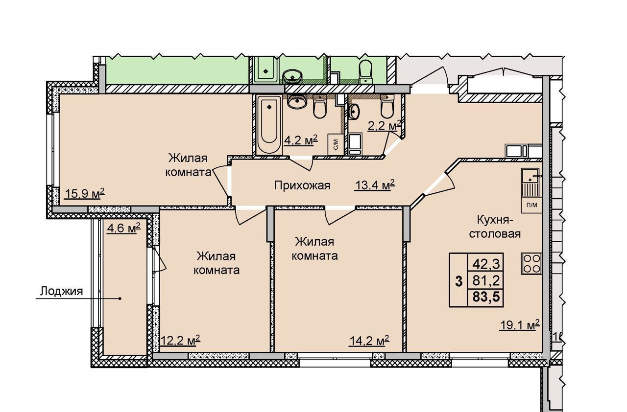 квартира г Нижний Новгород р-н Советский ул Первоцветная 5 фото 1