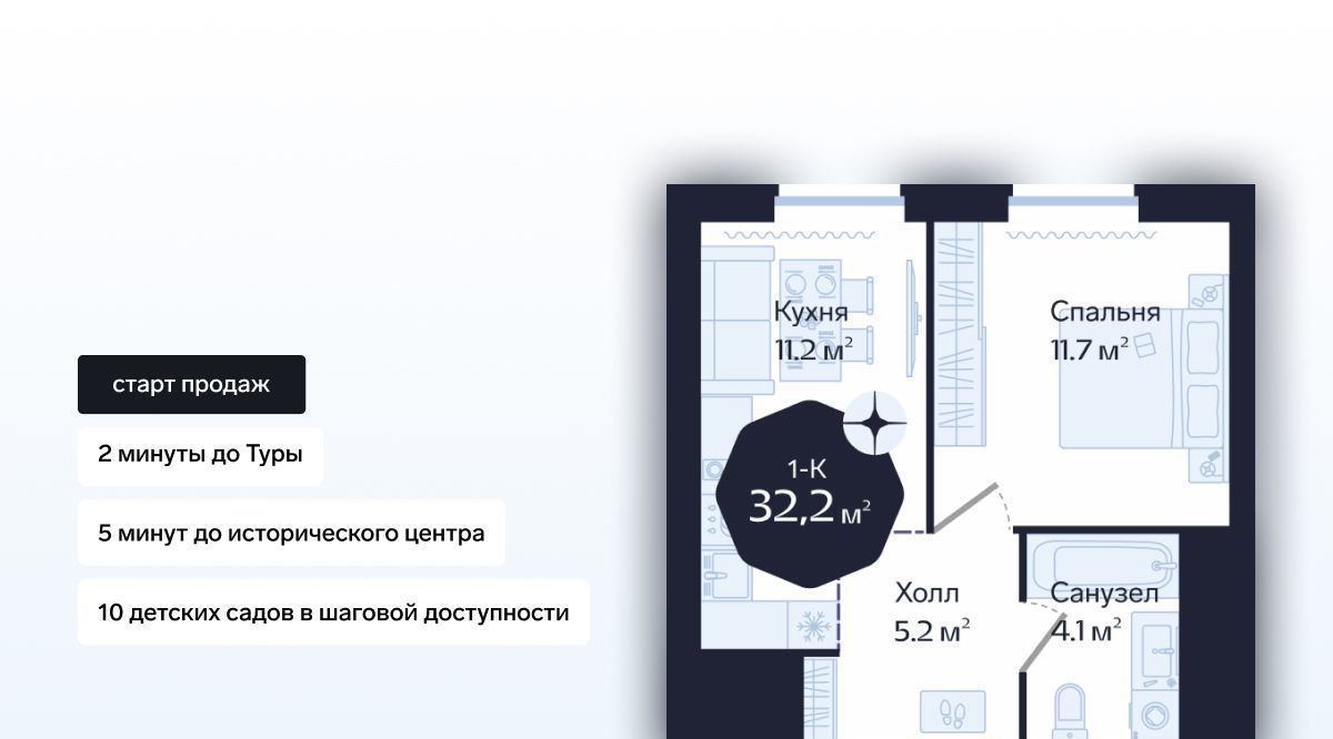 квартира г Тюмень р-н Центральный ул Новгородская 20 фото 1