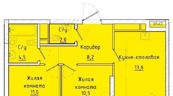 квартира г Екатеринбург р-н Орджоникидзевский Эльмаш ул Стачек 55 Проспект Космонавтов, жилрайон фото 1