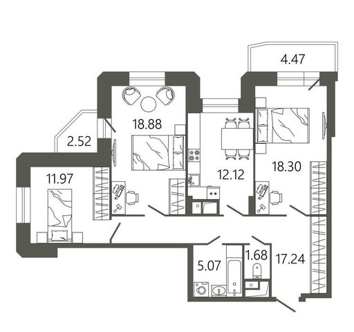 квартира г Подольск ул Советская 18 ЖК «‎Мессиер 18» корп. 2 фото