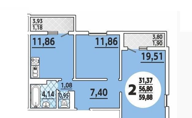 квартира г Краснодар р-н Прикубанский ул им. Героя Аверкиева А.А. 34 фото