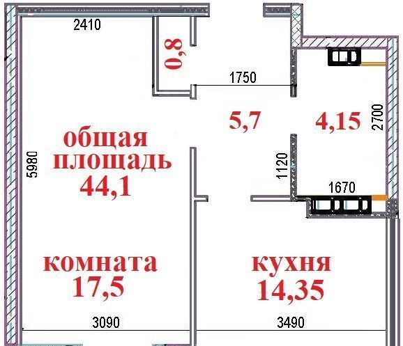 квартира г Волгоград р-н Ворошиловский ул им. милиционера Буханцева 40 фото 4