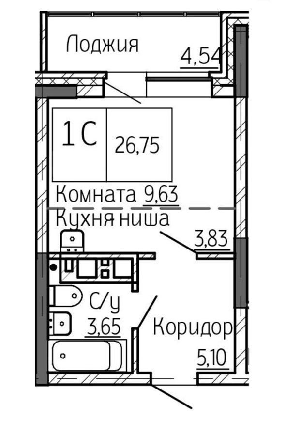 квартира г Новосибирск Октябрьская ул Ипподромская 1 блок-секция 1 фото 2
