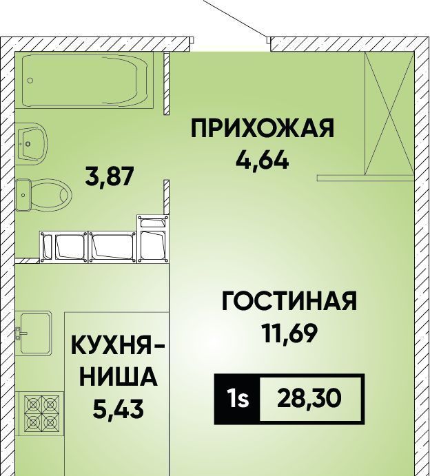 квартира г Краснодар р-н Прикубанский микрорайон «Губернский» Прикубанский округ фото 1