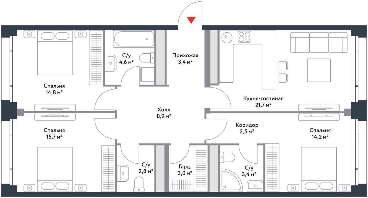 квартира г Москва ЮАО район Нагатинский затон ул Корабельная 17/2 ЖК Ривер Парк Московская область фото 1