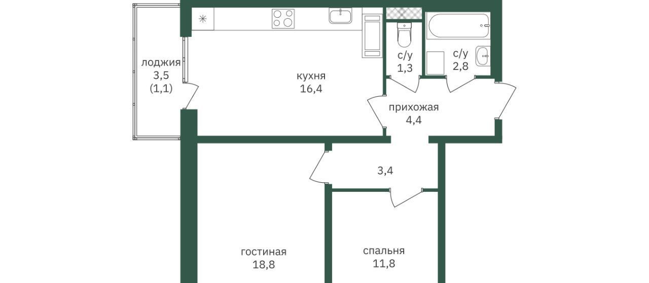 квартира г Москва метро Лесопарковая ЖК «Зеленая вертикаль» 7 фото 1